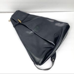 Vintage Longchamp Black Leather Roseau Backpack